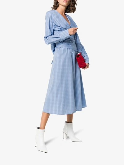 Shop Wright Le Chapelain Kariertes Kleid In Blue