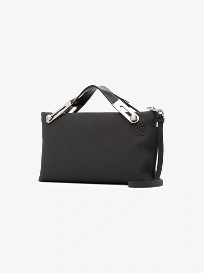 Shop Loewe Grey Missy Small Leather Clutch