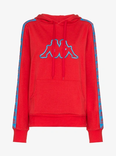 Shop Charm's X Kappa Logo Embroidered Cotton-blend Hoodie In Red