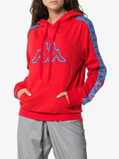 Shop Charm's X Kappa Logo Embroidered Cotton-blend Hoodie In Red