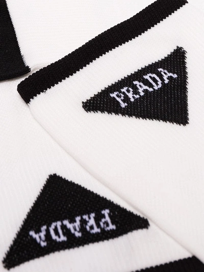 Prada Basic Logo Socks In Blue