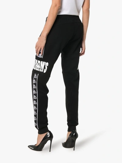 Shop Charm's X Kappa Logo Printed And Side Panel Cotton Track Pants In Black
