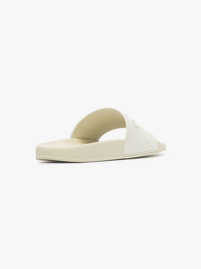 Shop Gucci Pursuit Logo Sliders In White