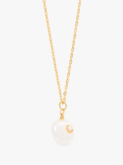 Shop Anni Lu 18k Gold-plated Baroque Pearl Opal Necklace