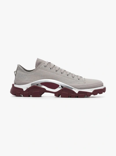Shop Adidas Originals Adidas By Raf Simons Grey And Maroon Red Raf Simons Detroit Sneakers