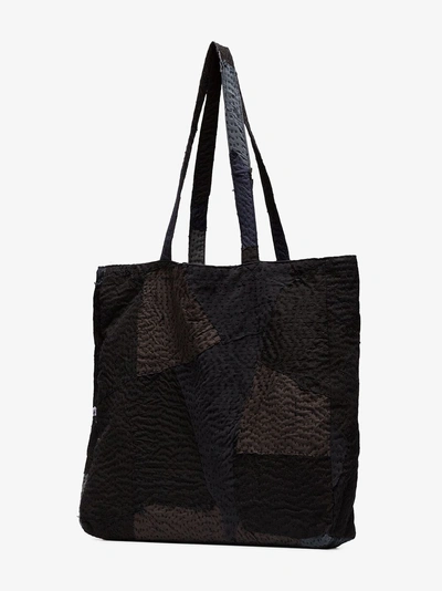 Shop By Walid Patchwork Tote Bag In Black/blue/grey