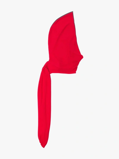 Shop Versace Red Knitted Headscarf