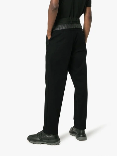 Shop Moncler Genius Craig Green Logo Detail Straight Leg Cotton Trousers In Black