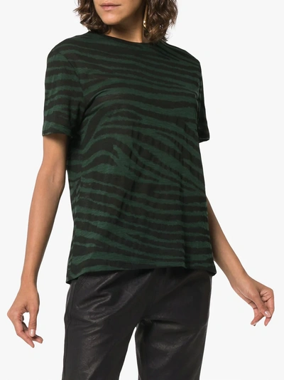 Shop Proenza Schouler Tiger Print Short Sleeve T-shirt In Green