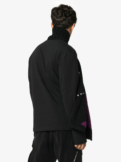 Shop Raf Simons Double Layer Turtle Neck Wool Sweater In Black