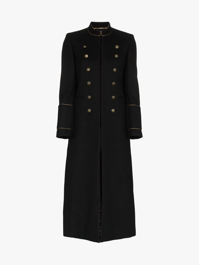 Shop Saint Laurent Military Coat In Black