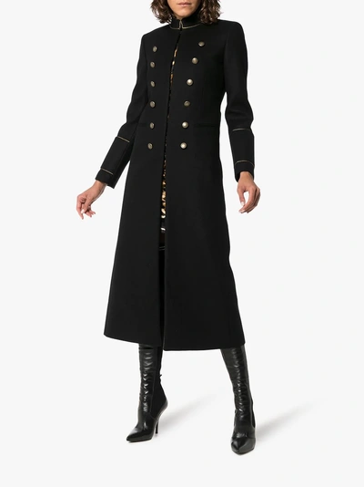 Shop Saint Laurent Military Coat In Black