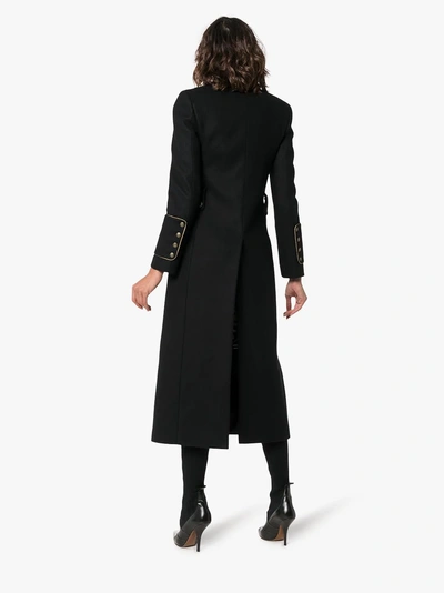 Shop Saint Laurent Military Coat In Black