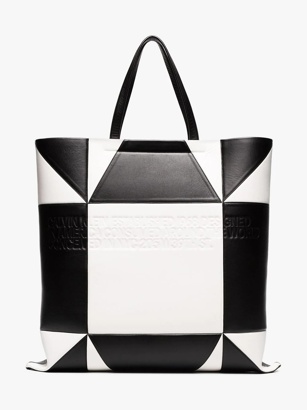 black geometric bag