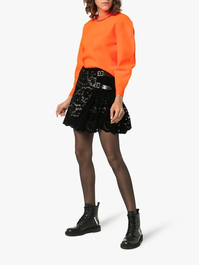 Shop Christopher Kane Lace Kilt Mini Skirt In Black