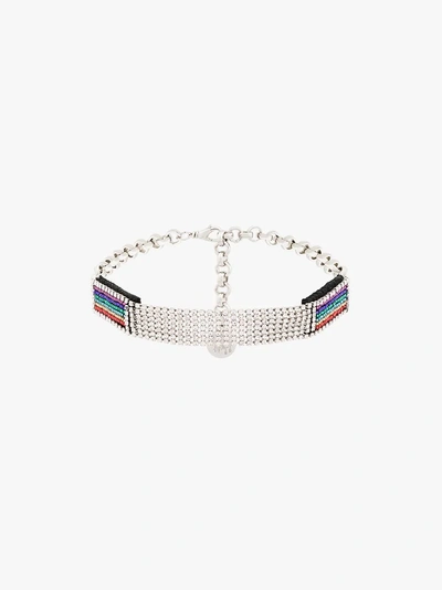 Shop Venessa Arizaga 'shine Rainbow' Choker In Multicolour