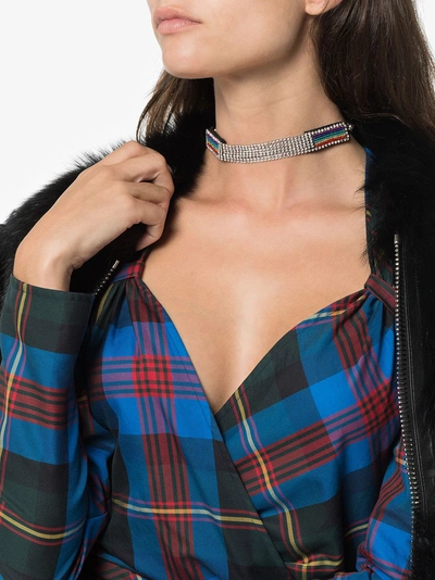 Shop Venessa Arizaga 'shine Rainbow' Choker In Multicolour