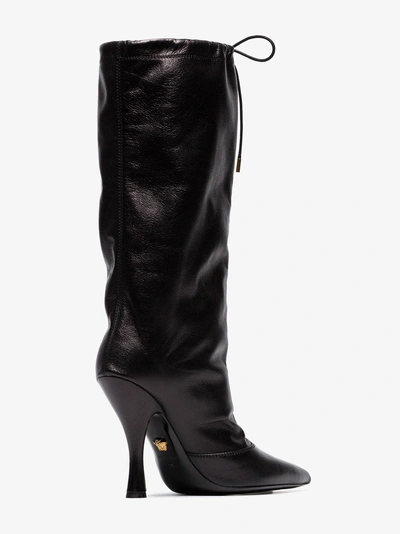 Shop Versace Mid-calf Zip Boots In Black