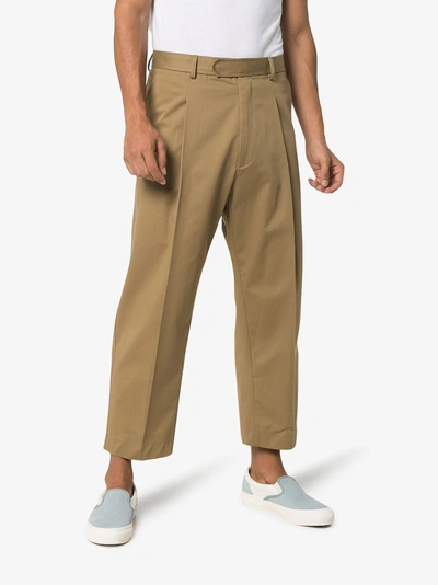 Shop Haider Ackermann Cropped Trousers In Brown