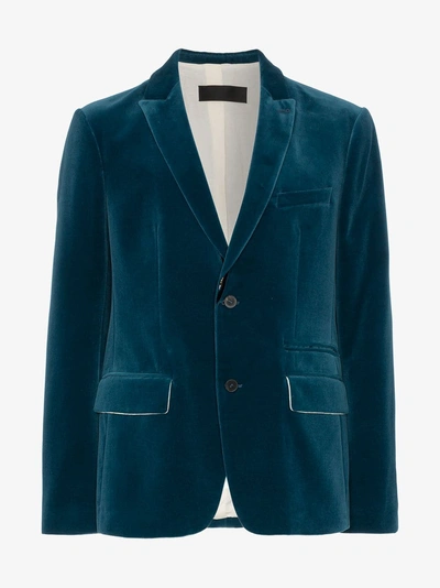 Shop Haider Ackermann Velvet Suit Jacket In Blue
