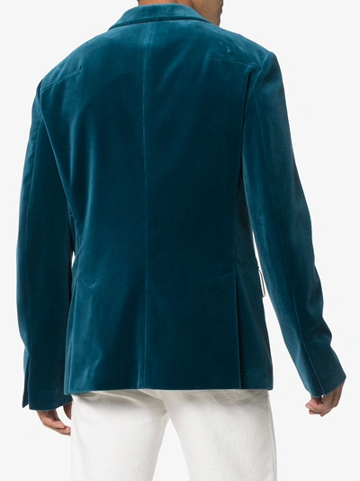 Shop Haider Ackermann Velvet Suit Jacket In Blue