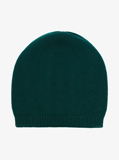 Shop Gucci Green Web Knitted Wool Beanie Hat