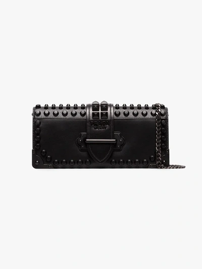 Shop Prada Black Cahier Studded Leather Bag
