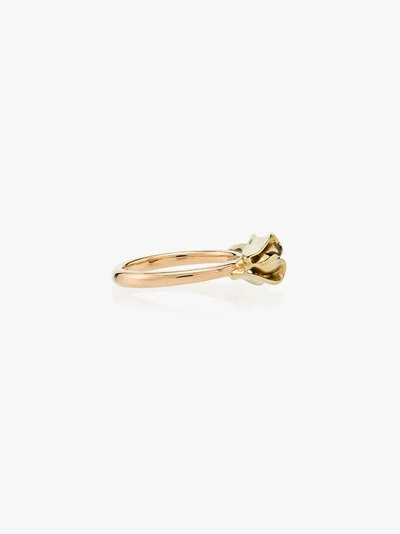 Shop Bibi Van Der Velden Ladies 18kt Rose Gold Monkey Banana Diamond Ring, Size: 53 In Metallic