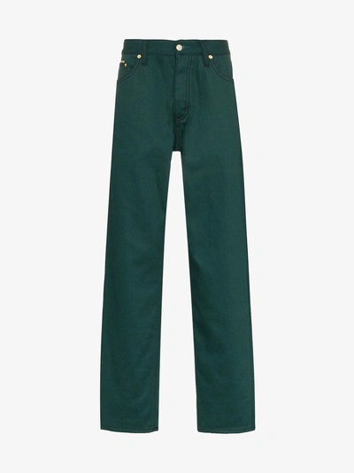 Shop Eytys Benz Twill Wide Leg Jeans In Green