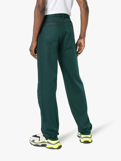 Shop Eytys Benz Twill Wide Leg Jeans In Green