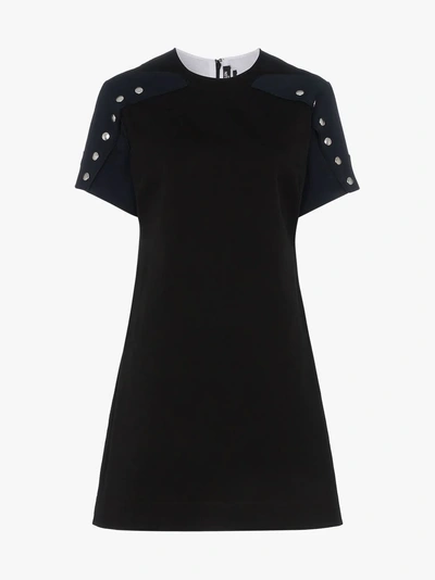 Shop Calvin Klein 205w39nyc Popper Sleeve Cotton Dress In Black