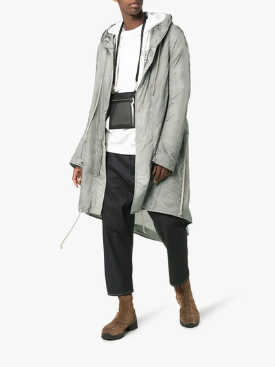 Shop Rick Owens Drkshdw Fishtail Hooded Parka In Grey