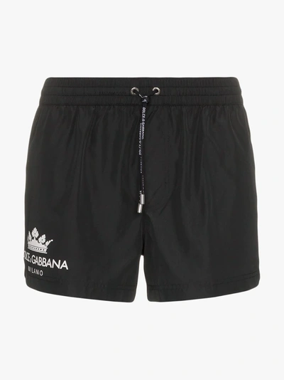 Shop Dolce & Gabbana Logo Swim Shorts In Black