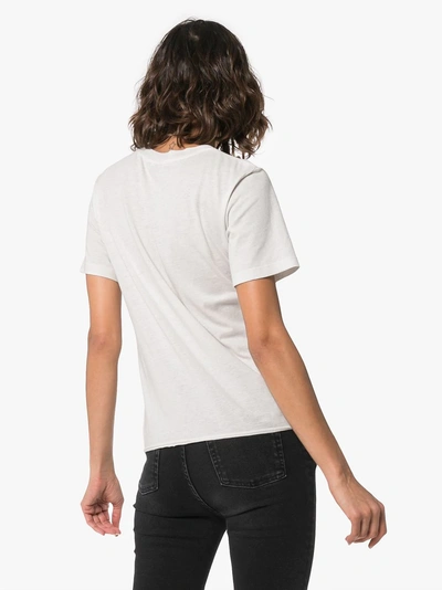Shop Saint Laurent Logo Print T-shirt In Nude/neutrals