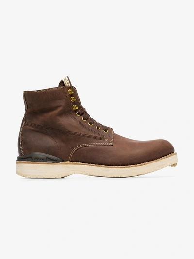 Shop Visvim Brown Virgil Folk Leather Boots