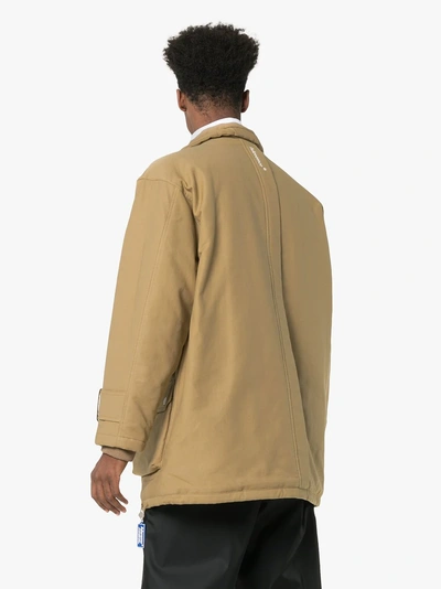 Shop Ader Error Utility Pocket Oversized Jacket In Brown