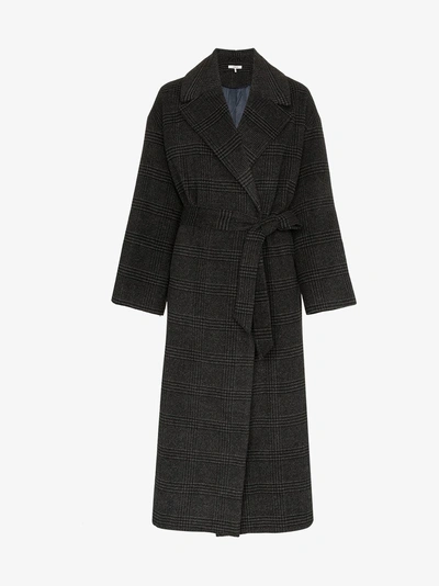 Shop Ganni Woodside Belted Coat In Grey