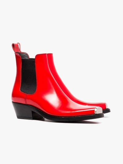 Shop Calvin Klein 205w39nyc Red Claire 40 Western Leather Boots