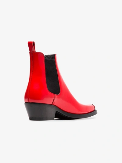 Shop Calvin Klein 205w39nyc Red Claire 40 Western Leather Boots