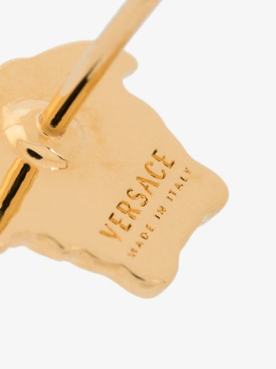 Versace Metallic Medusa Stud Earrings In Metallic