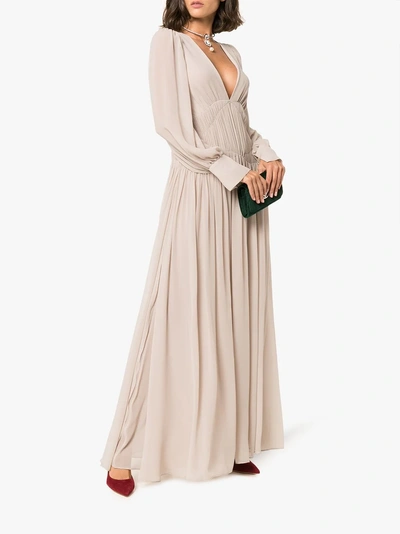 Shop Stella Mccartney Carleigh Silk-georgette Maxi Dress In Nude/neutrals
