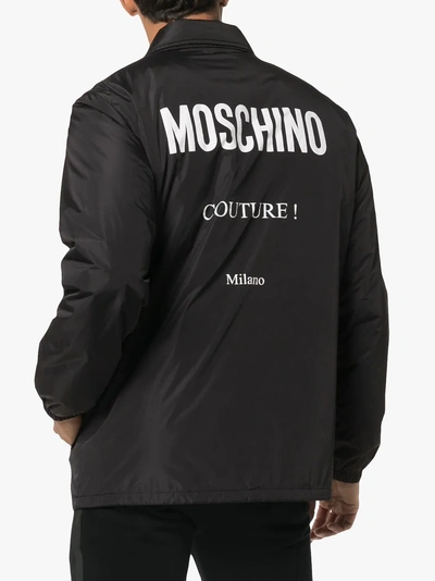 Shop Moschino Logo Print Jacket In Black