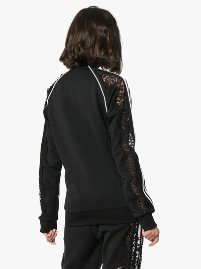 Shop Stella Mccartney X Adidas 3-stripe Lace Trimmed Jacket In Black