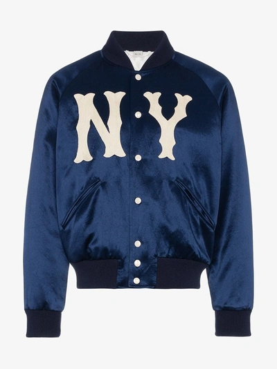 Shop Gucci Jacket With Ny Yankees™ Patch In Blue