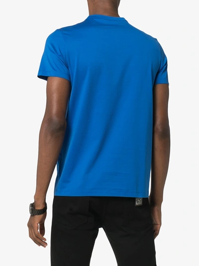 Shop Moncler Logo Patch Cotton T-shirt In Blue