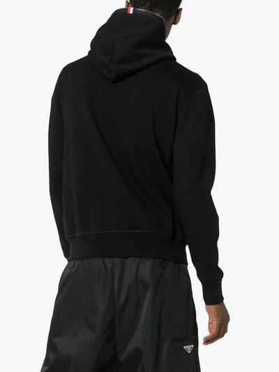 Shop Moncler Zip Hooded Sweater In Black