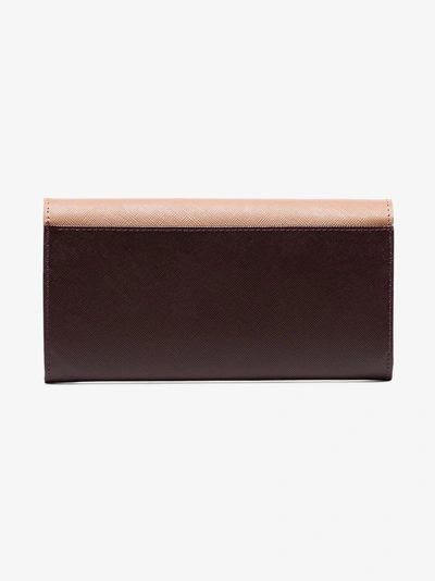 Shop Marni Pink, Fuchsia And Burgundy Trunk Folder Wallet In Brown