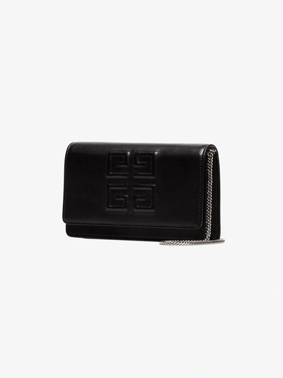 Shop Givenchy Black Logo Embossed Small Leather Bag