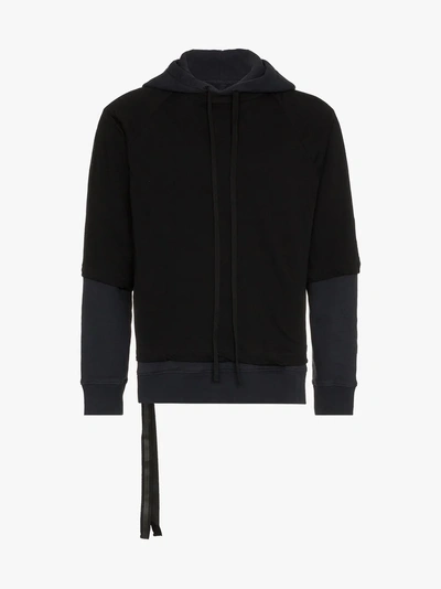 Shop Ben Taverniti Unravel Project Unravel Project Layered Cotton Hoodie In Blue