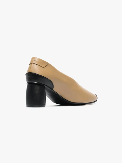 Shop Reike Nen Black And Beige 60 Leather Pumps In Nude/neutrals